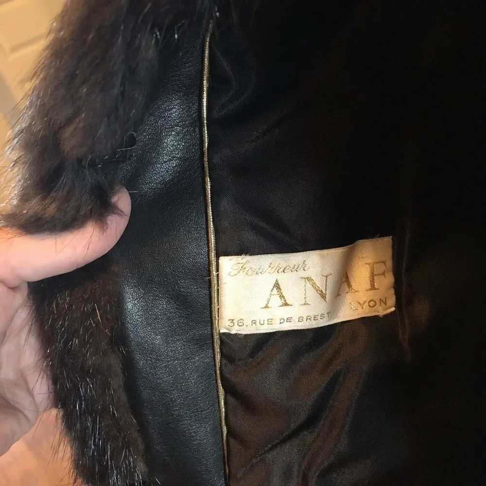 Elegant Dark‎ Brown Mink Coat Huge Collar - Picture 5 of 15